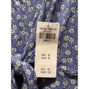 NWT Abercrombie & Fitch Small Floral Jumpsuit Blue White Cottagecore Summer Wide